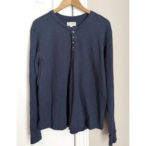 Tecovas Henley Shirt Mens Large Blue Long Sleeve Outdoors Layering Hiking